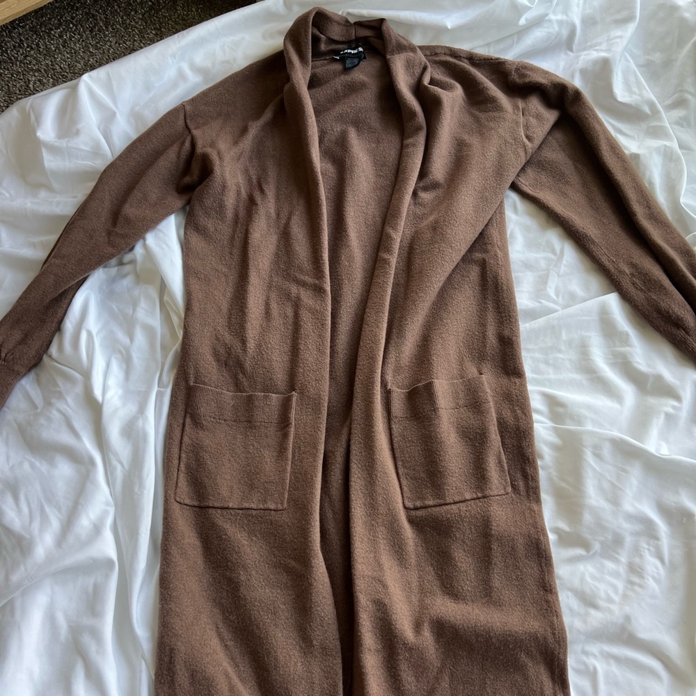 Express Cozy Brown Knit Cardigan